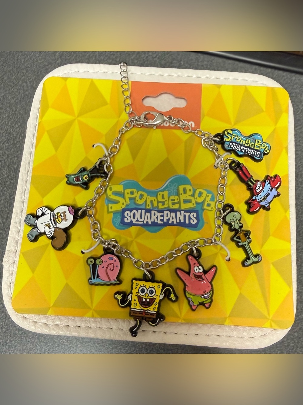 Nickelodeon SpongeBob SquarePants Yellow & Pink Kids Charm Bracelet *NWT